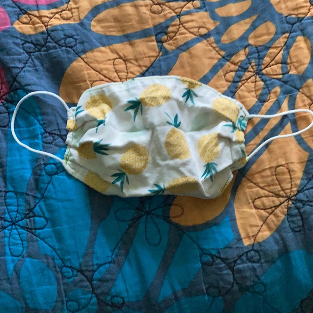 Pineapple handmade cotton face mask